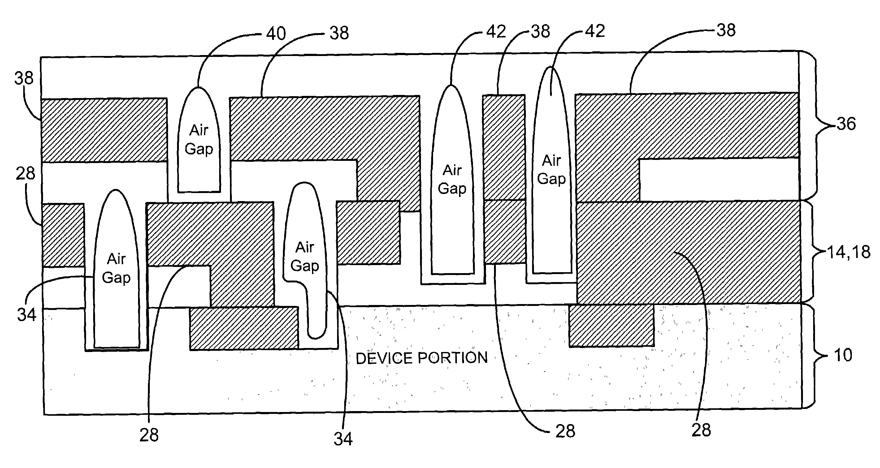 Air gap for dual damascene applications