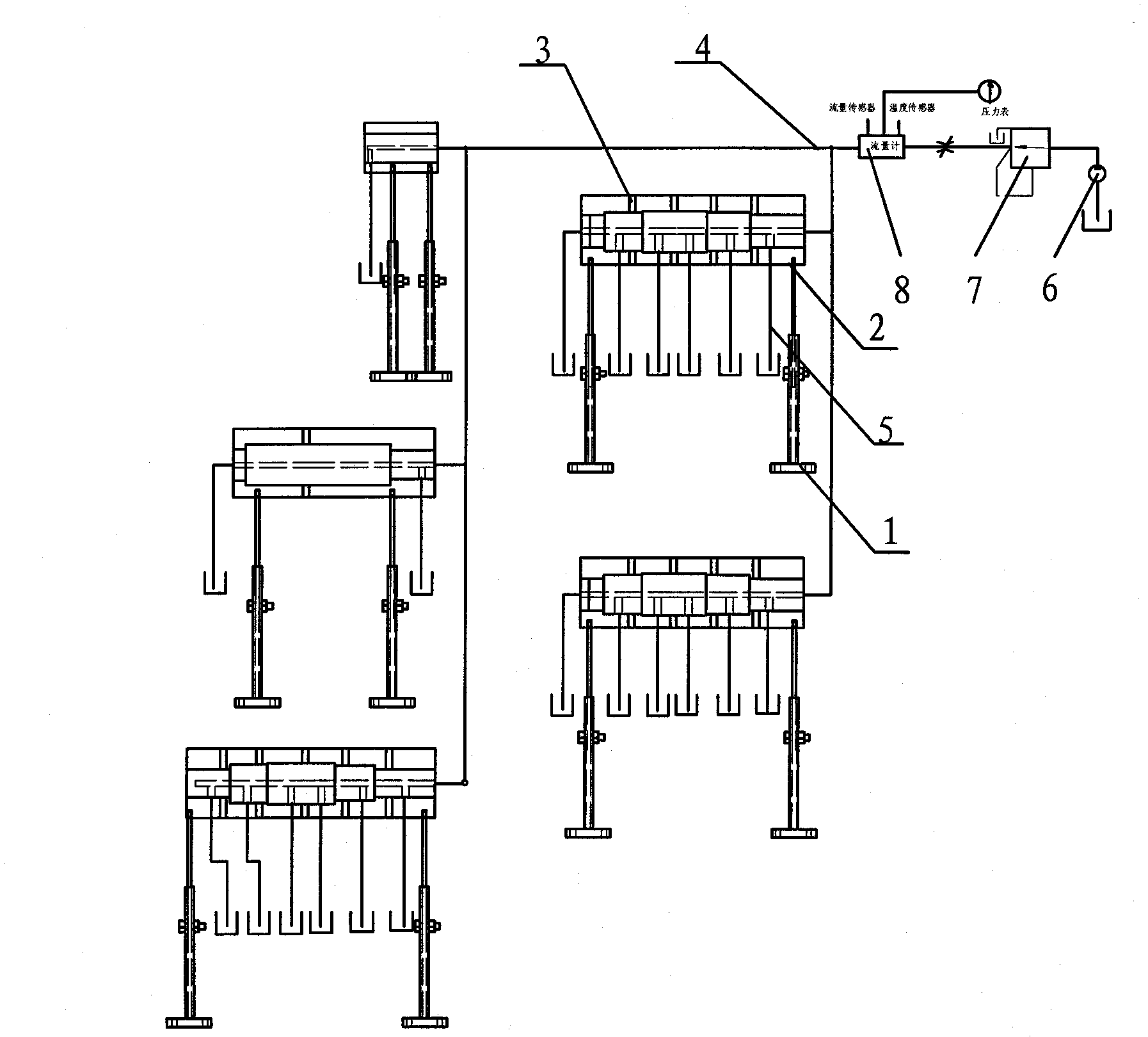 Method for testing static lubricating flow distribution of fixed-shaft gearbox shaft