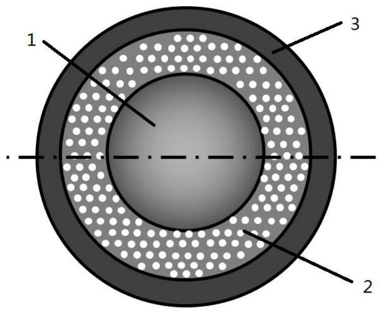 Fast neutron reactor high-burnup metal fuel element with graphite foam as heat-conducting medium