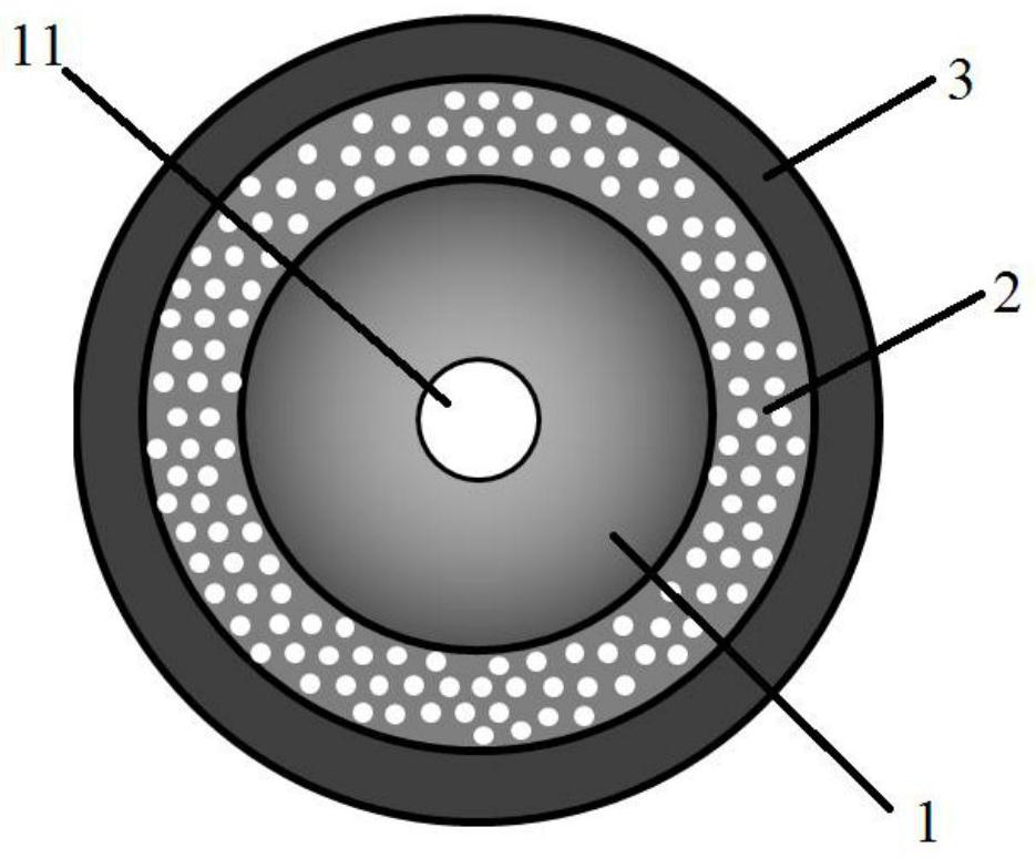 Fast neutron reactor high-burnup metal fuel element with graphite foam as heat-conducting medium