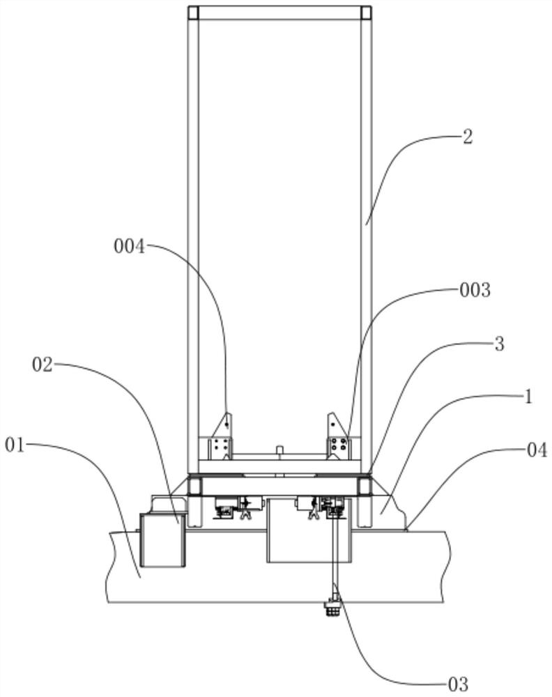 Battery replacement type pure electric heavy truck battery replacement system structure