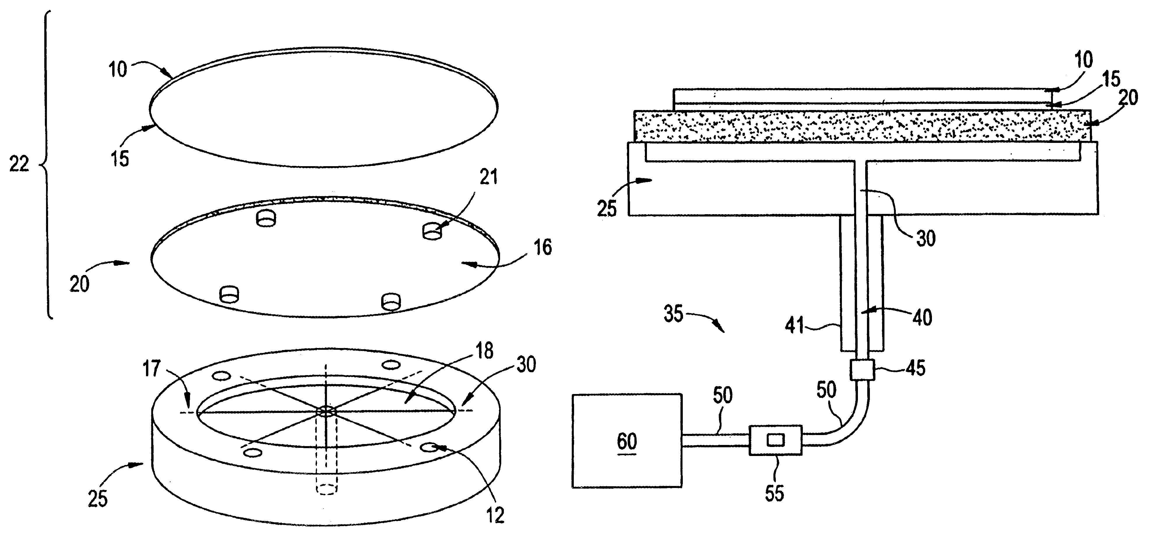 Rigid plate assembly with polishing pad and method of using