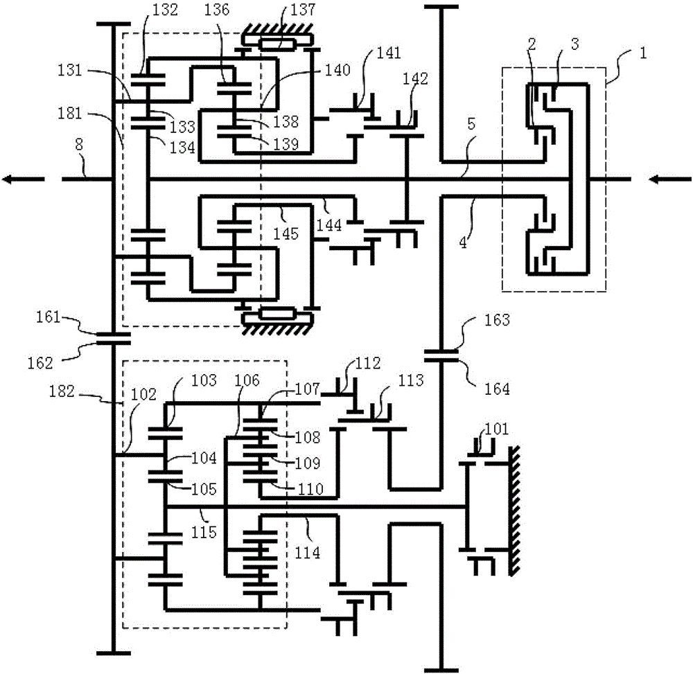 A multi-speed transmission transmission mechanism