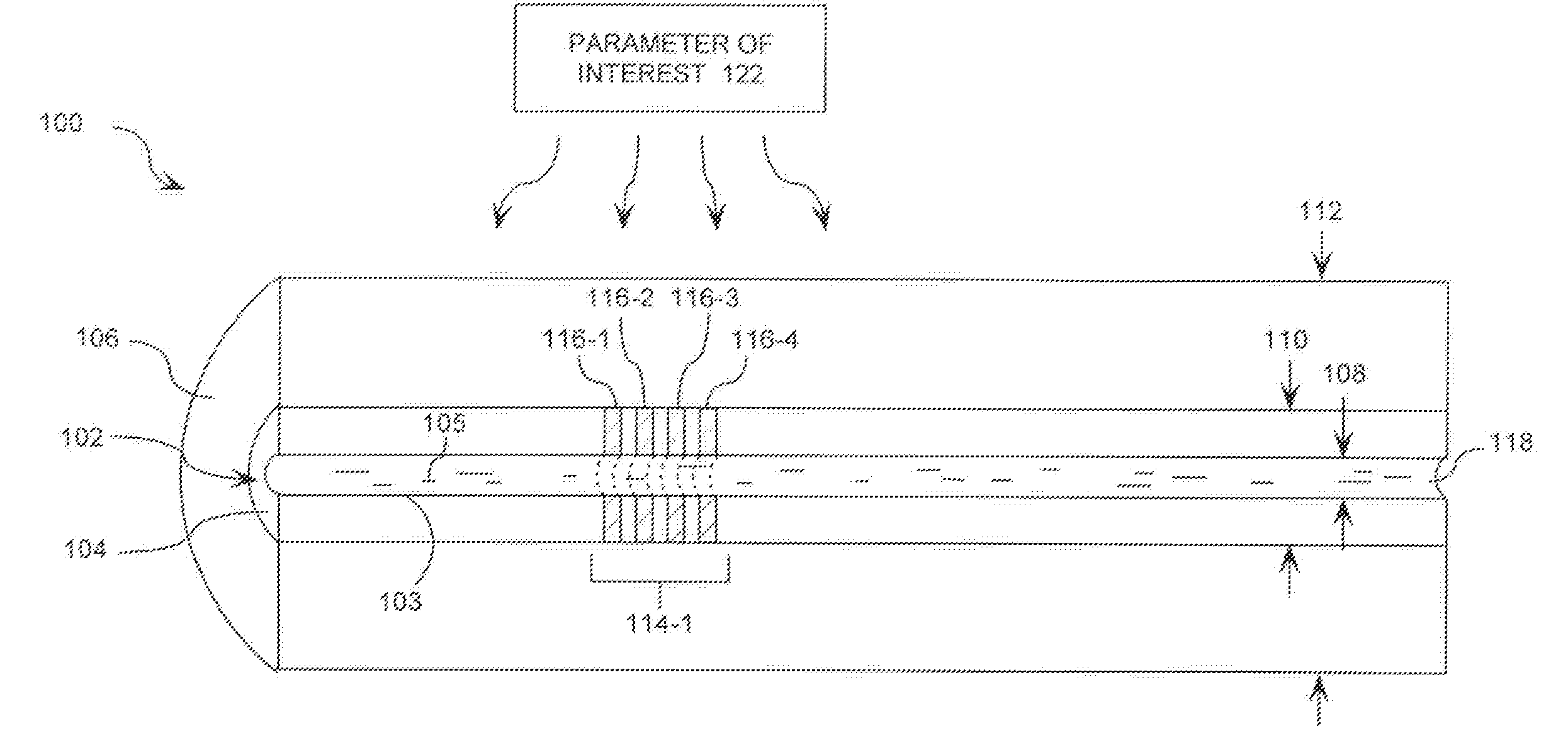 Fiber Optic Device for Measuring a Parameter of Interest