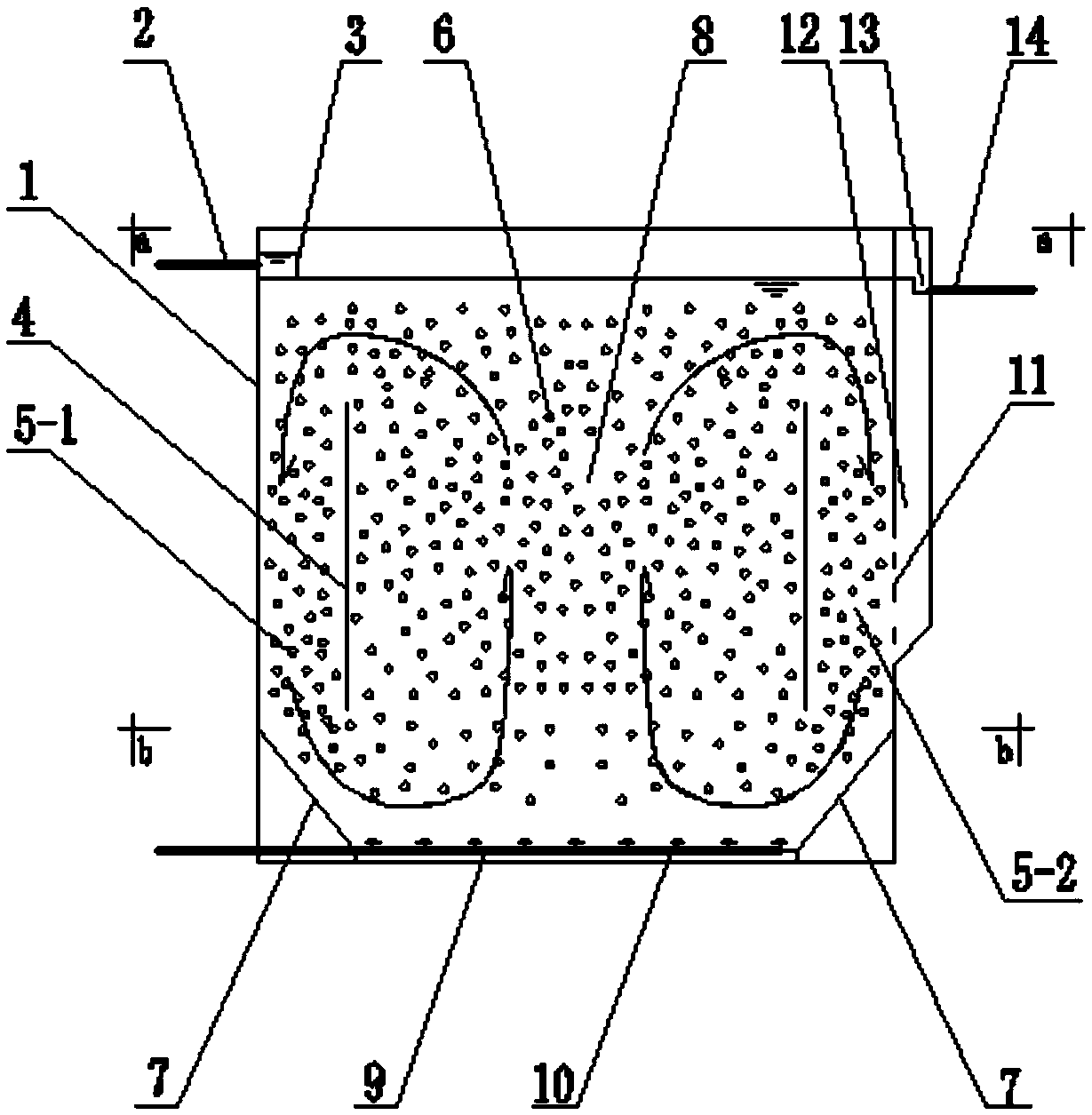 Moving bed biofilm sewage treatment device