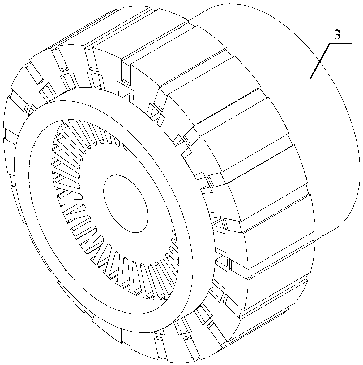 Bidirectional magnetic circuit coupling type magnetic field modulation direct drive motor for electric automobile