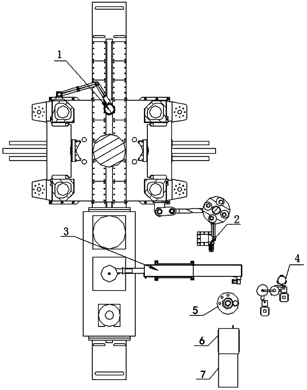 Cooling and spraying system of forging press of annular forging blank