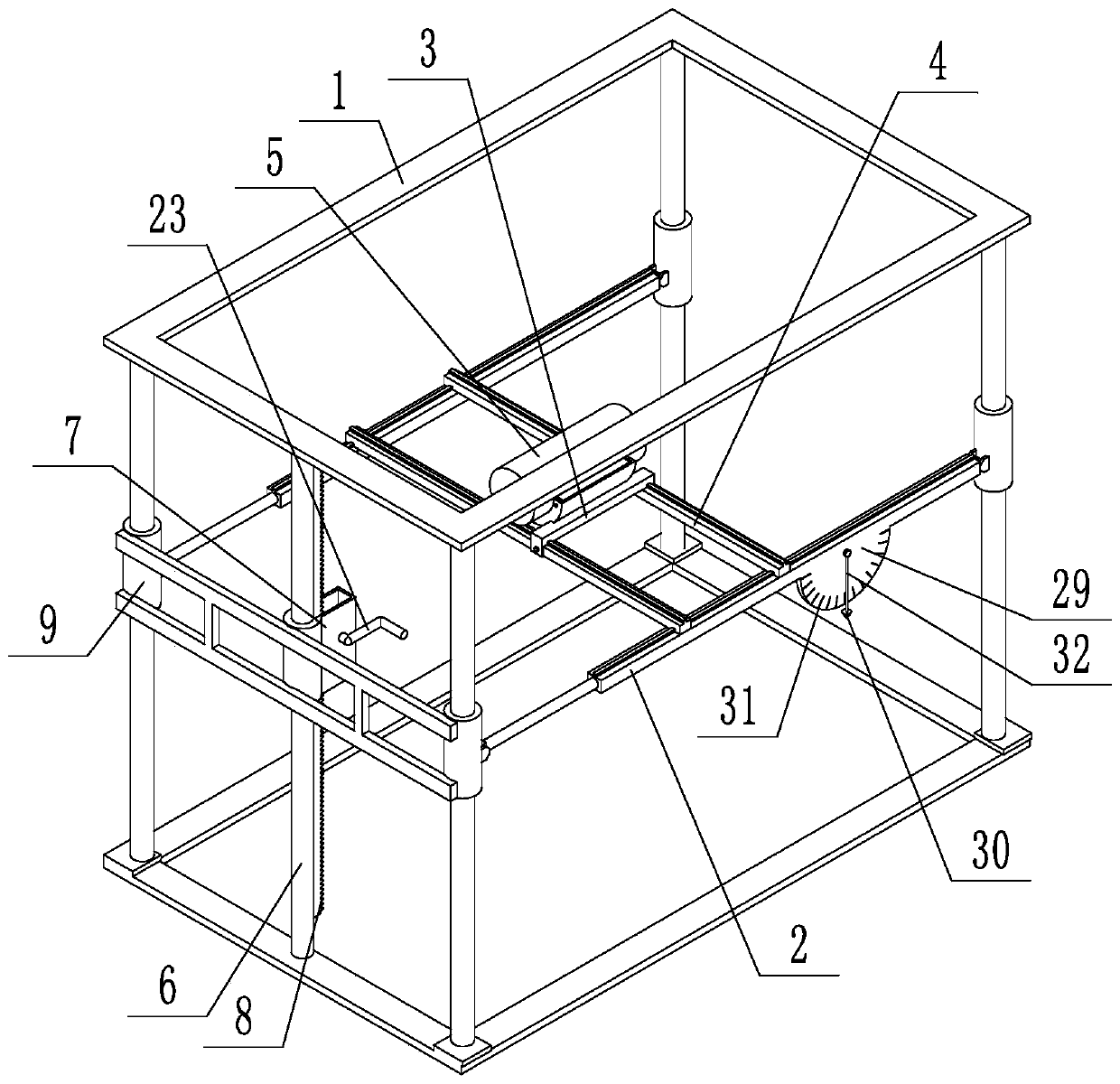 An electric drill with a square base