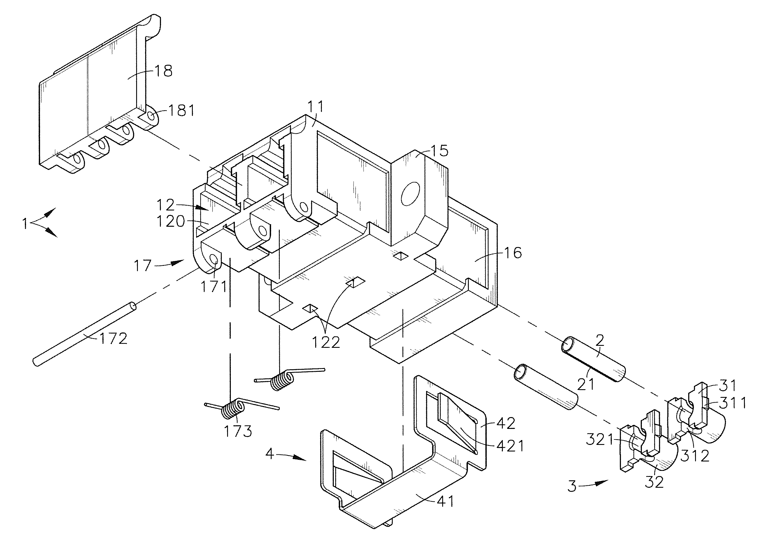 Mono-block type optical fiber adapter