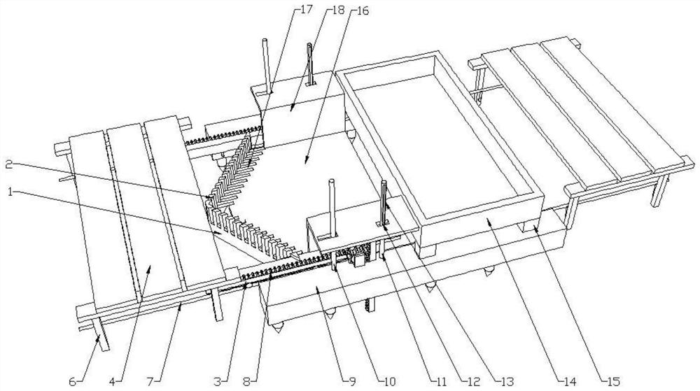 Artificial lake lakeshore garbage collecting and clearing device for environmental engineering