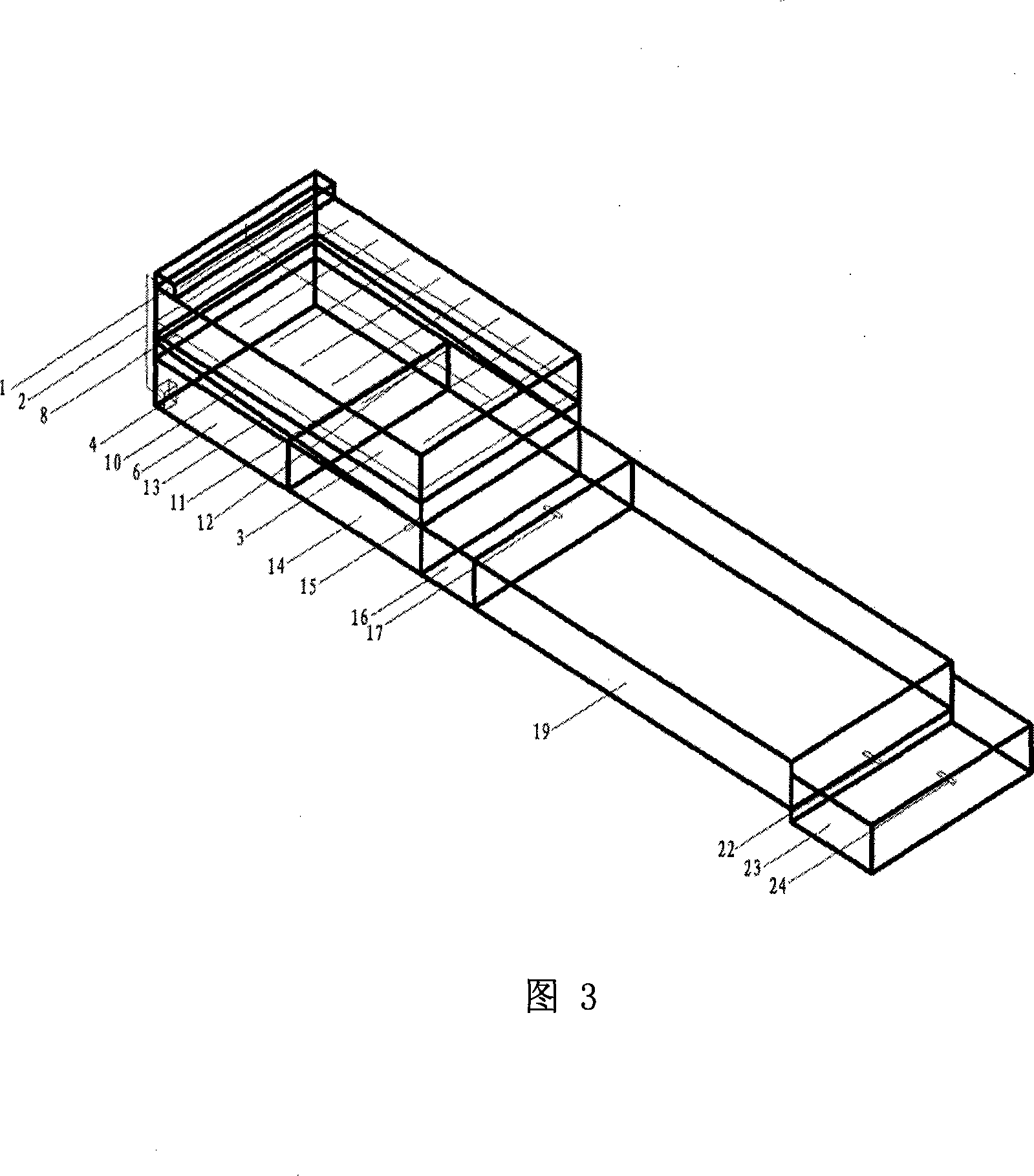 Stereo artificial wetland system for treating sewage