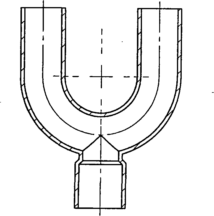 Nonmetal filling medium for producing piping branch junctions and technique for squeezing the piping branch junctions