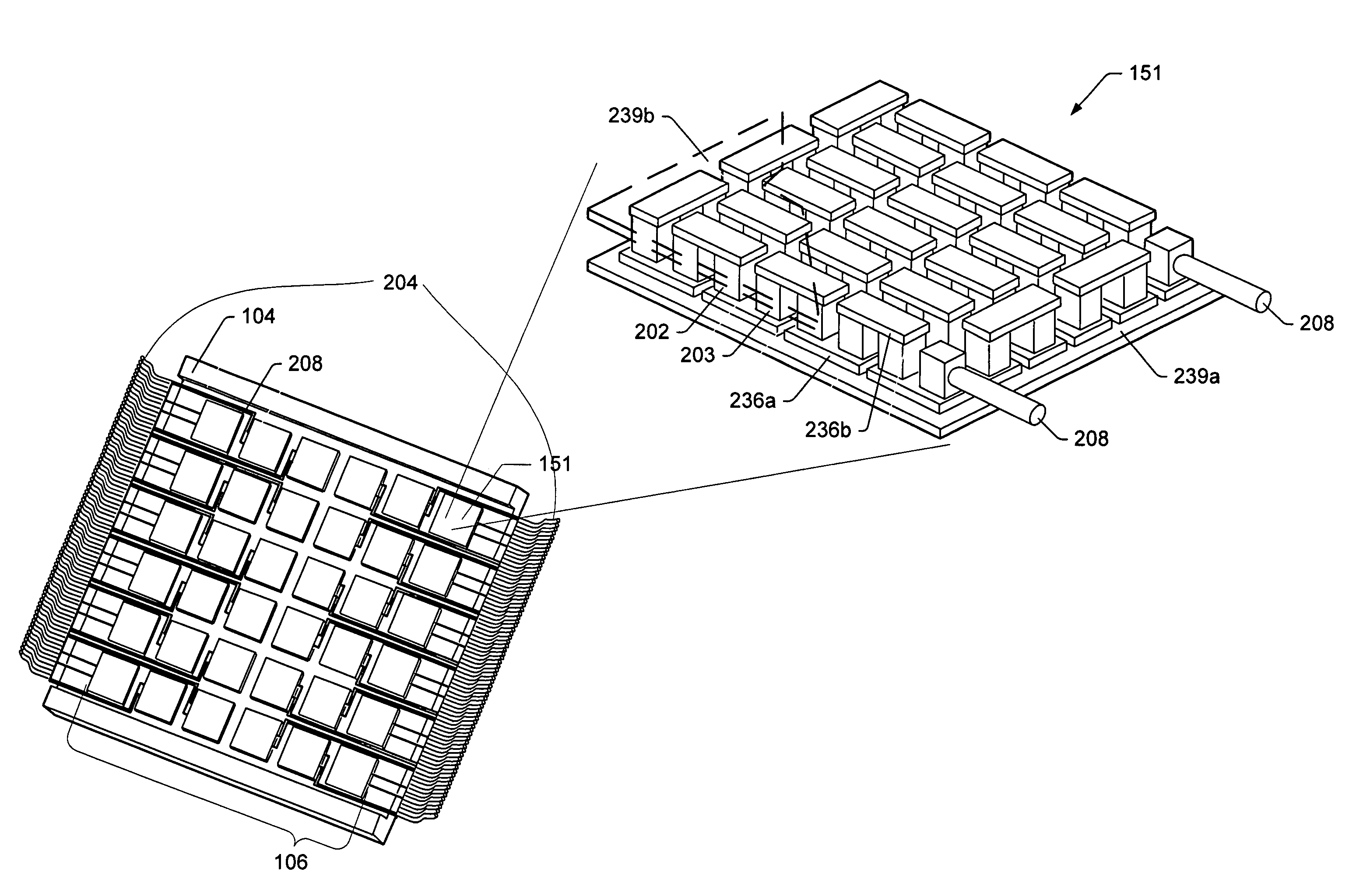 Thermoelectric cooling device arrays