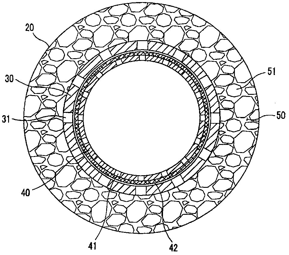 Water pocket using a percolation well for the in-ground storage of percolated rainwater