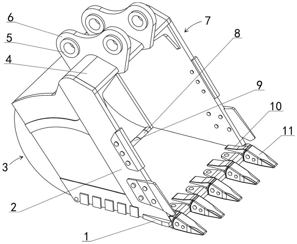 Excavator bucket for engineering construction