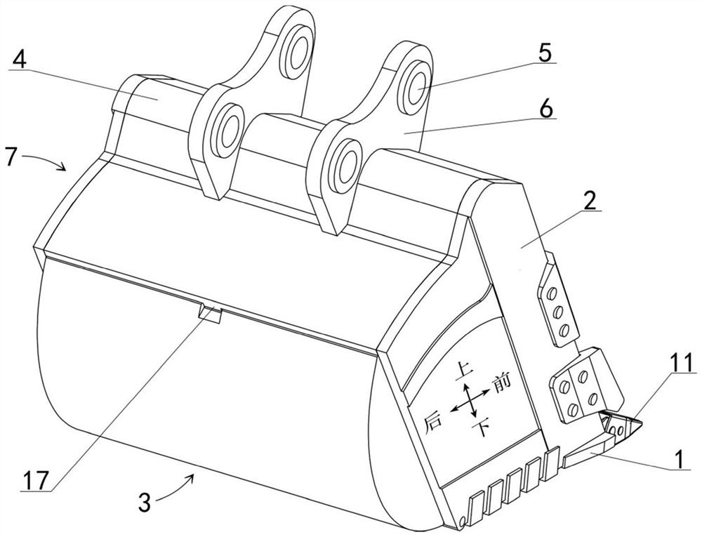 Excavator bucket for engineering construction