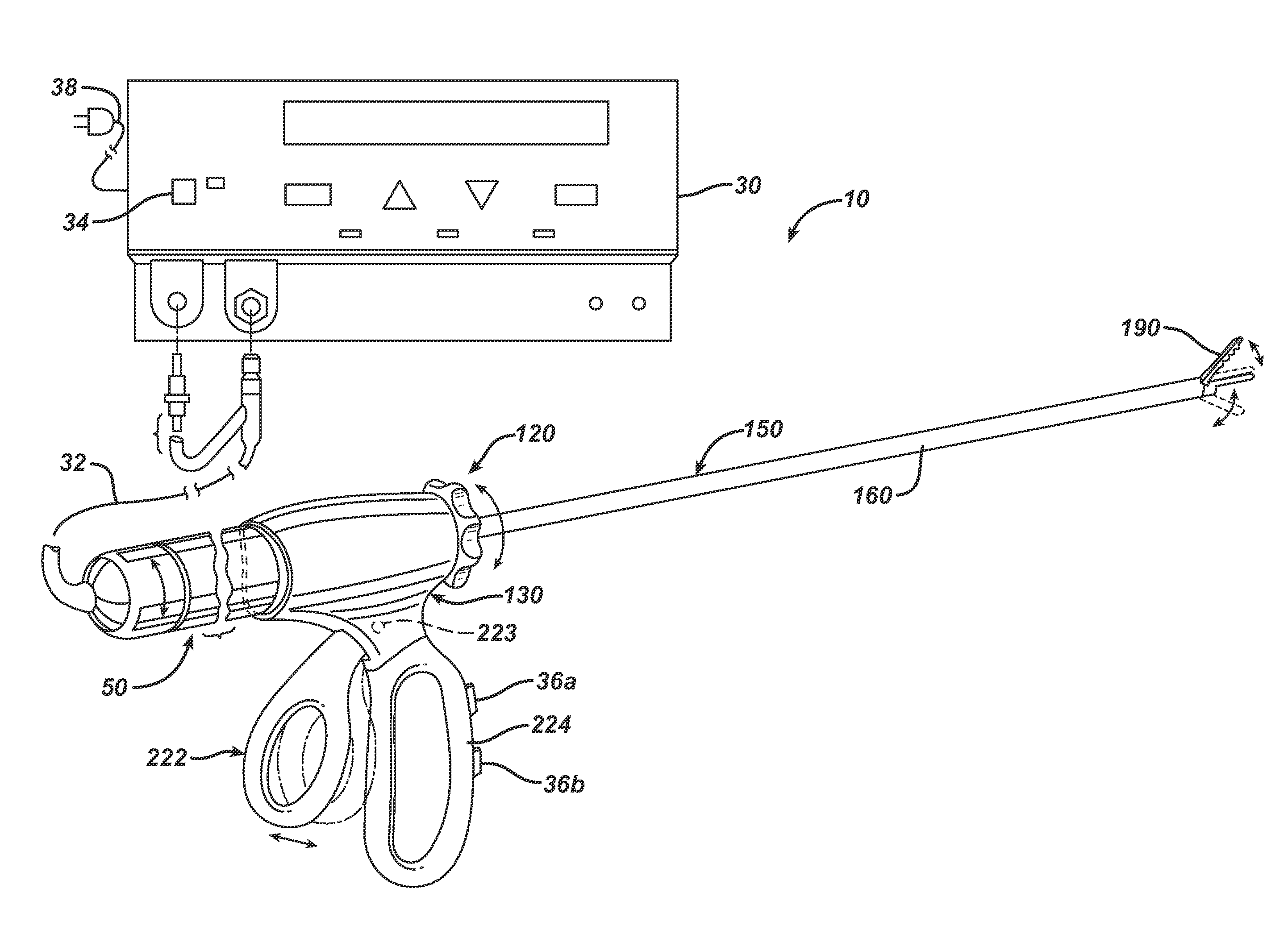 Hand activated ultrasonic instrument