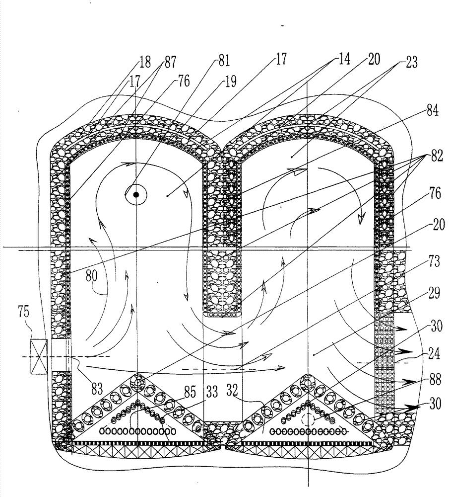 Water-based combustion-supporting coal gas frying-pan kiln and Mg catalysis low-CO2RO2 emission technology