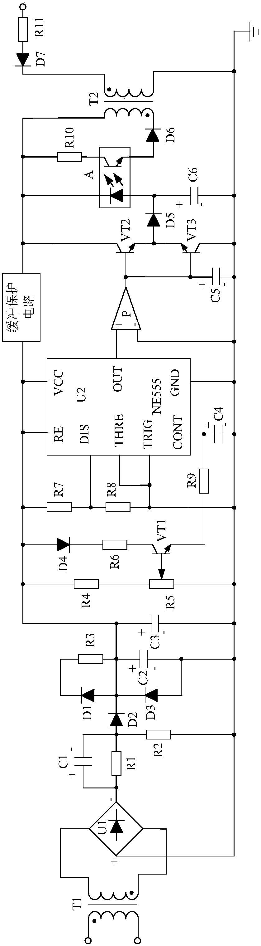 Photo-electrically isolated voltage buffer power supply