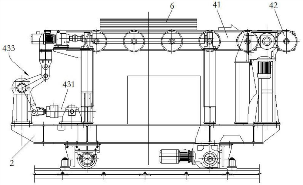 Stacked steel plate conveying system and hot rolled plate continuous heat treatment method