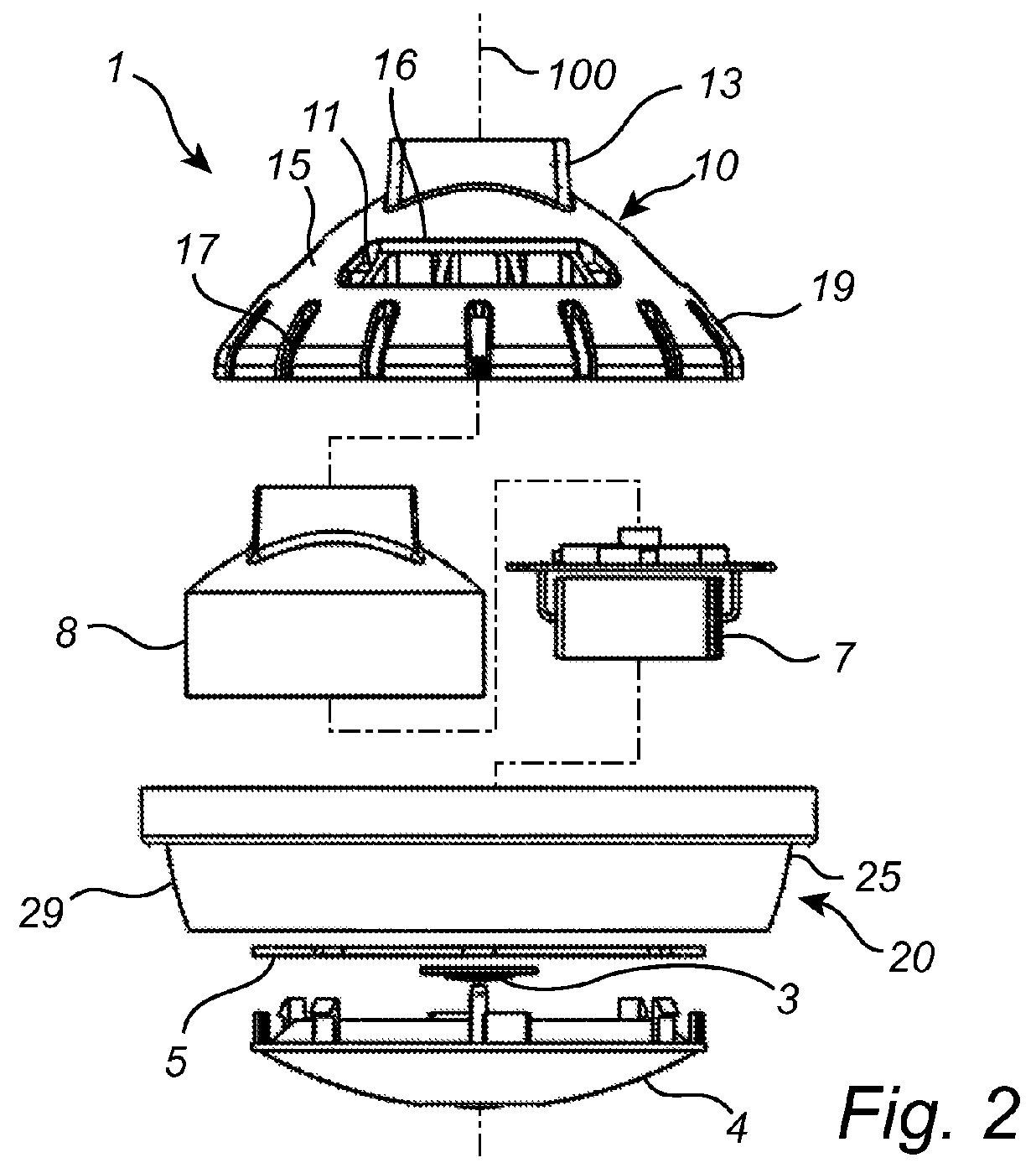 Heat dissipation structure with splitted chimney structure