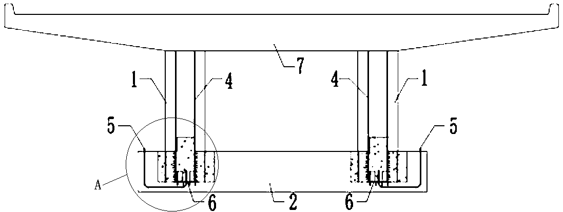 Prefabricated bridge pier and bearing platform connecting structure, construction method, prefabricated bridge pier and bearing platform