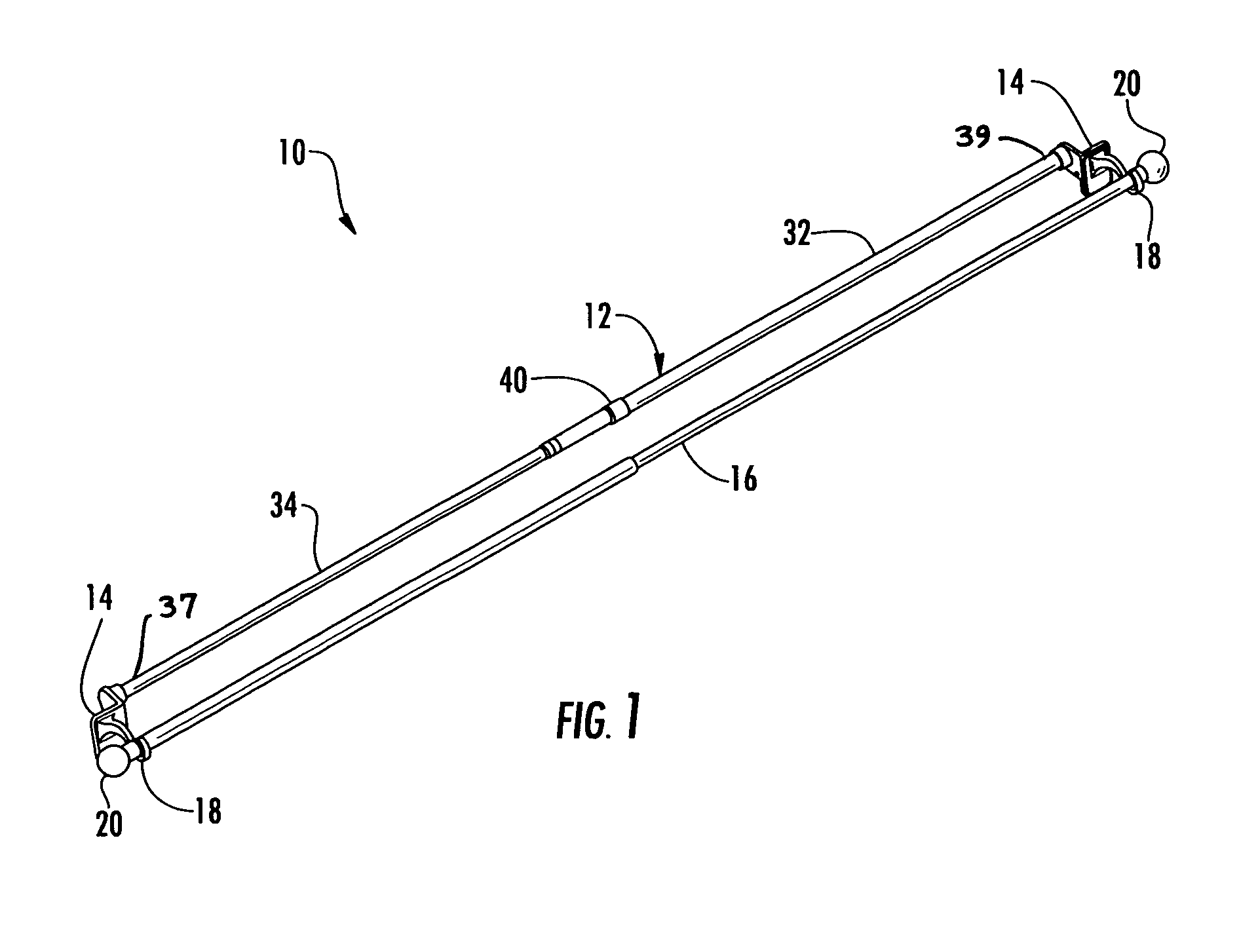 Tool-less double curtain rod assembly