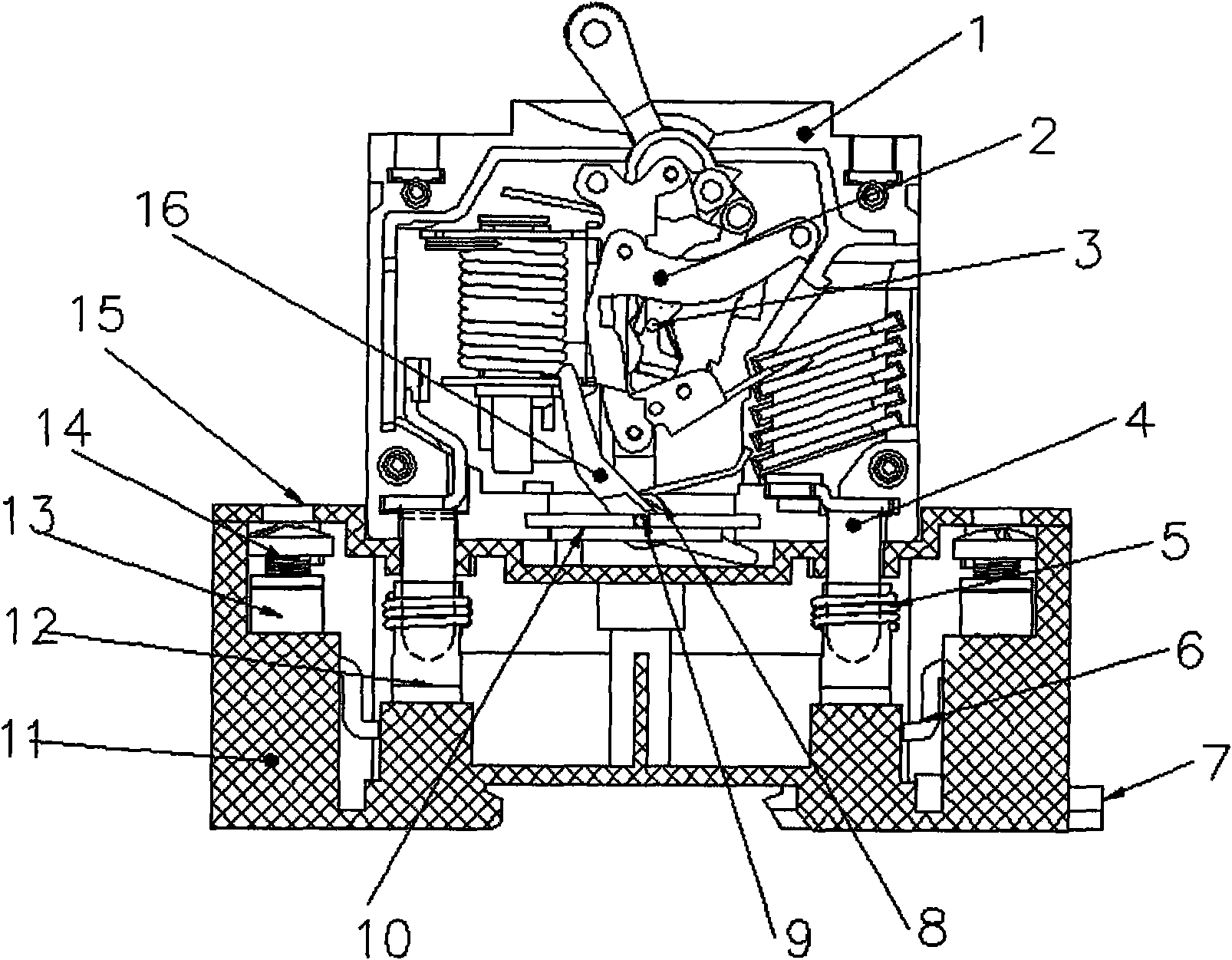 Hydraulic electromagnetic circuit breaker with high safety