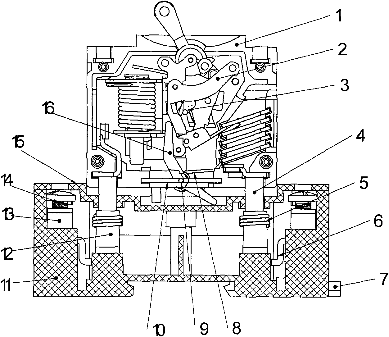 Hydraulic electromagnetic circuit breaker with high safety