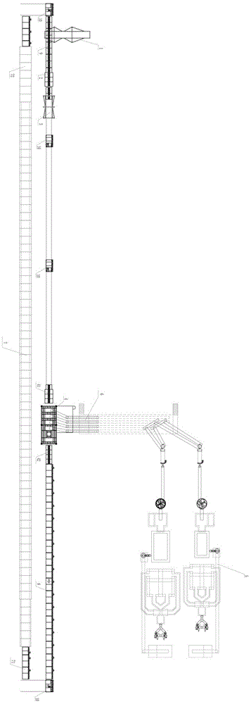 Highly automatic plate-overturning and plate-picking production line for producing large-size decorative plates