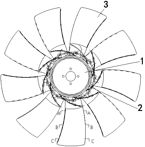 Aileron type engine fan