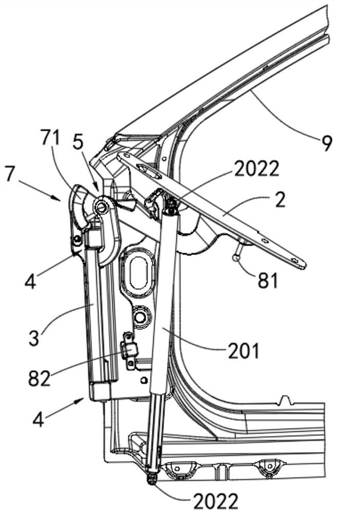 Scissor door structure capable of achieving opening and closing actively