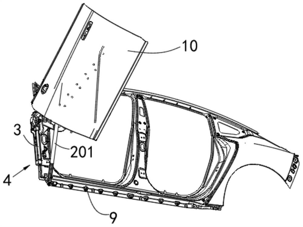 Scissor door structure capable of achieving opening and closing actively