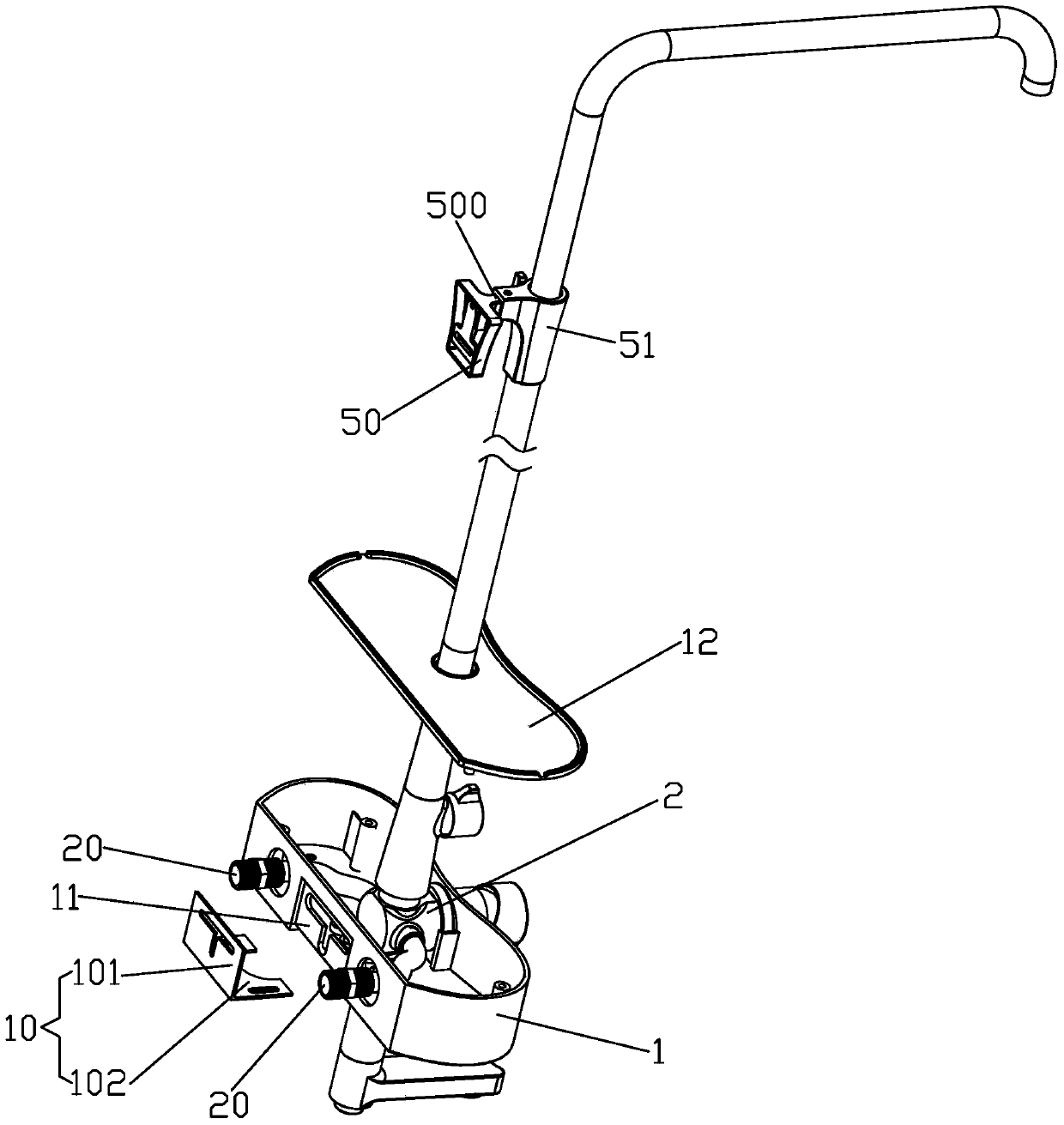 Fast installing structure of showering assembly with object placing table box