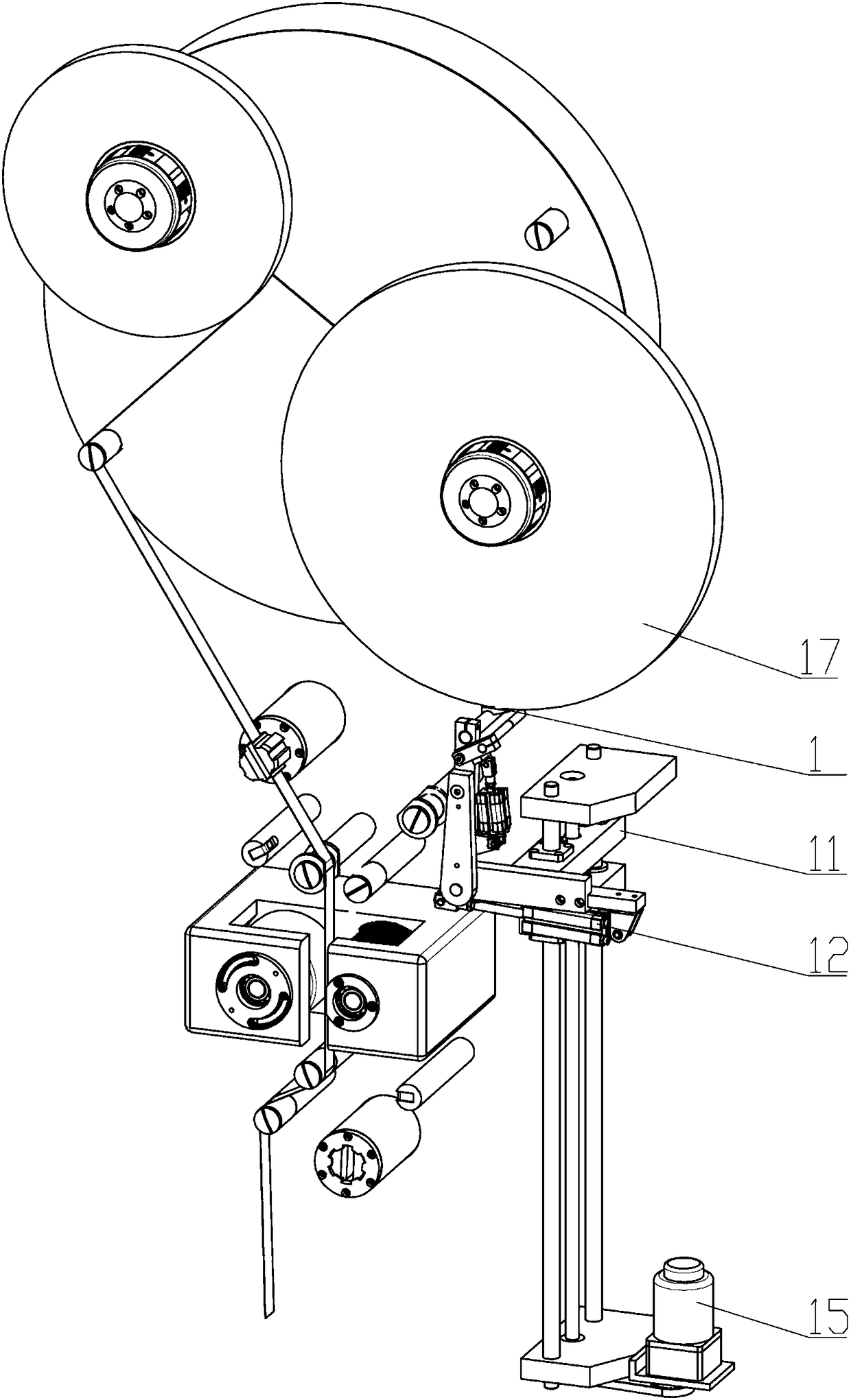 Automatic paper tape head searching and clamping mechanism for paper disc and control method