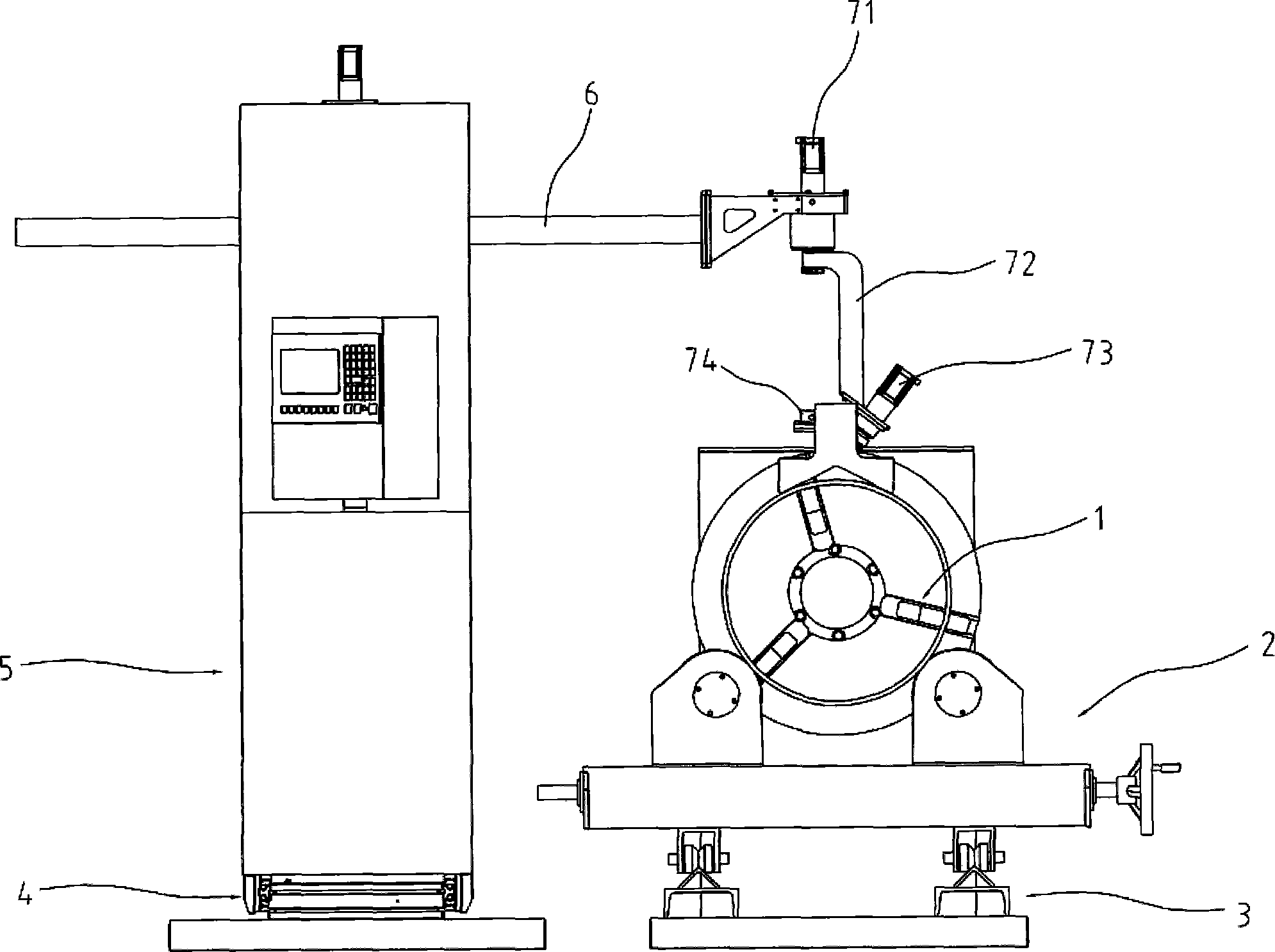 Portable unlimited rotary numerical control beveled opening pipe cutting machine and beveled opening processing method