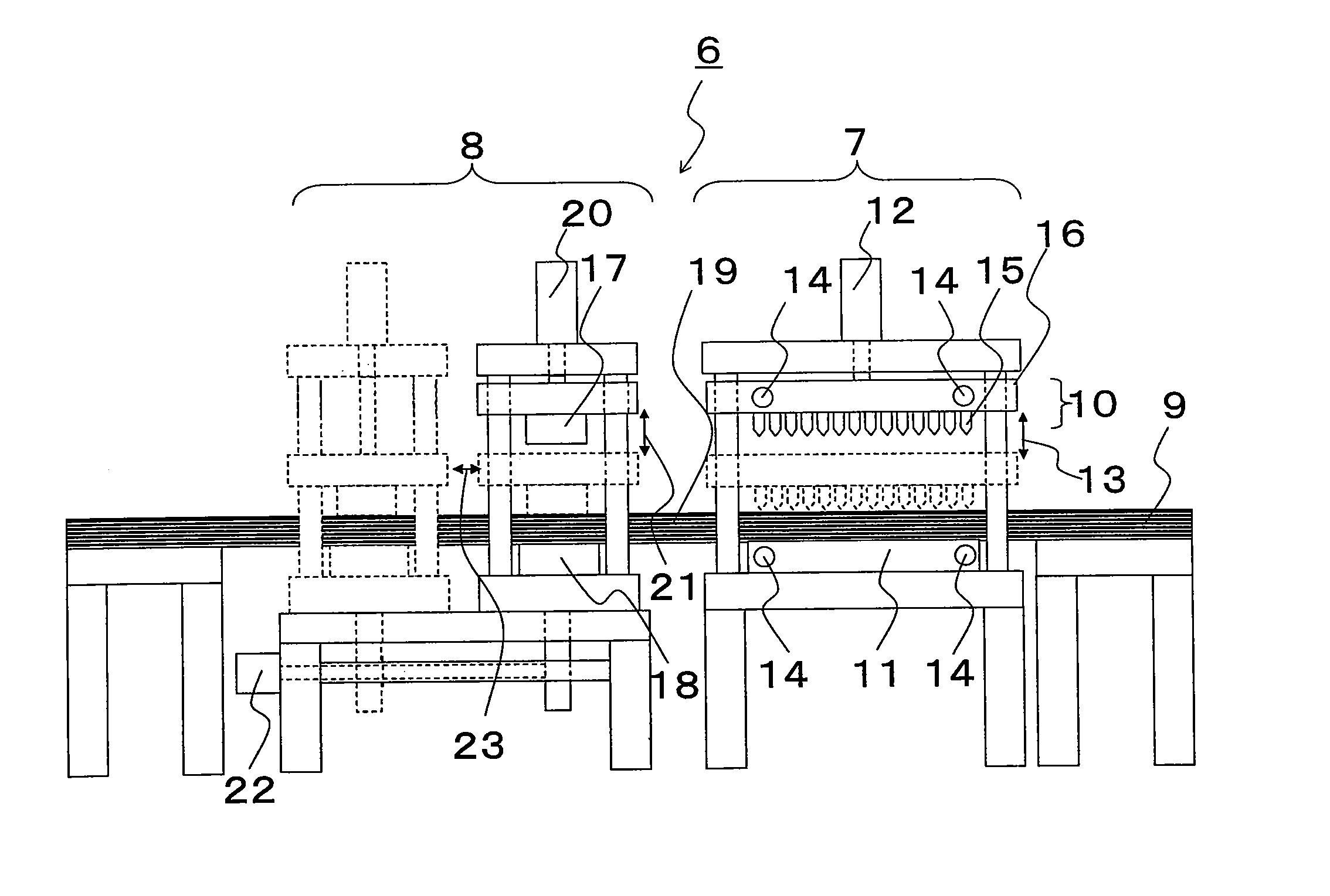 Manufacturing device and manufacturing method of laminate