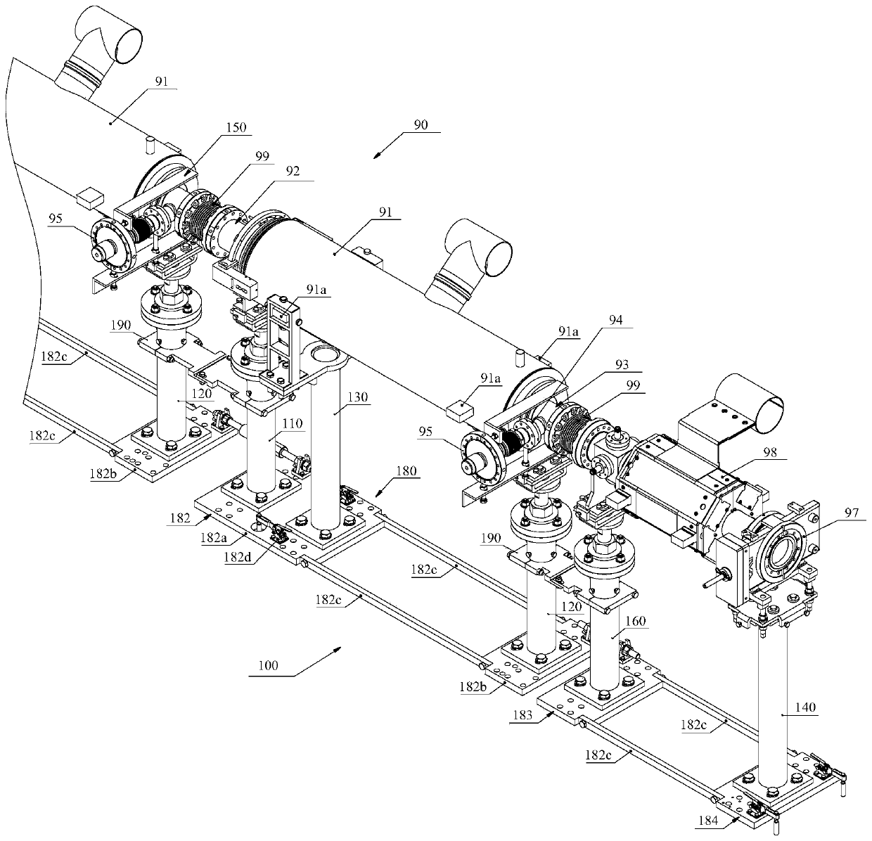 Assembling tool and method for accelerator cavity device of free electron laser device