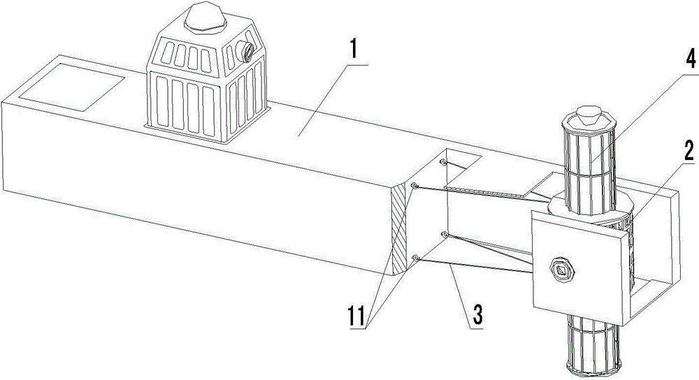 Installation device for centrifugal overload test of solid rocket engine