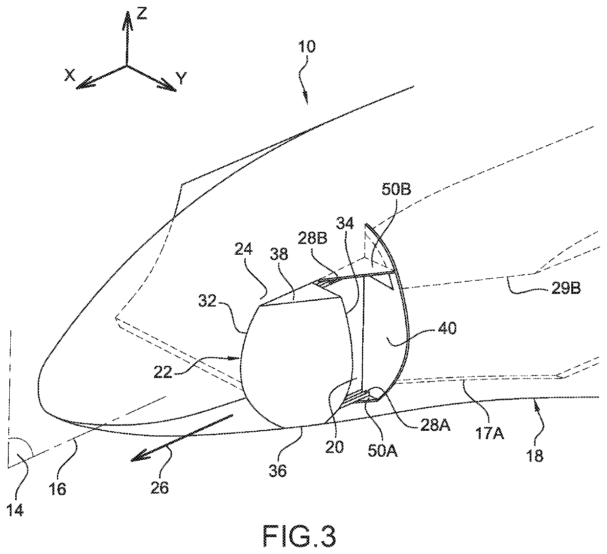 Aircraft cell comprising a door opening in rectilinear translation