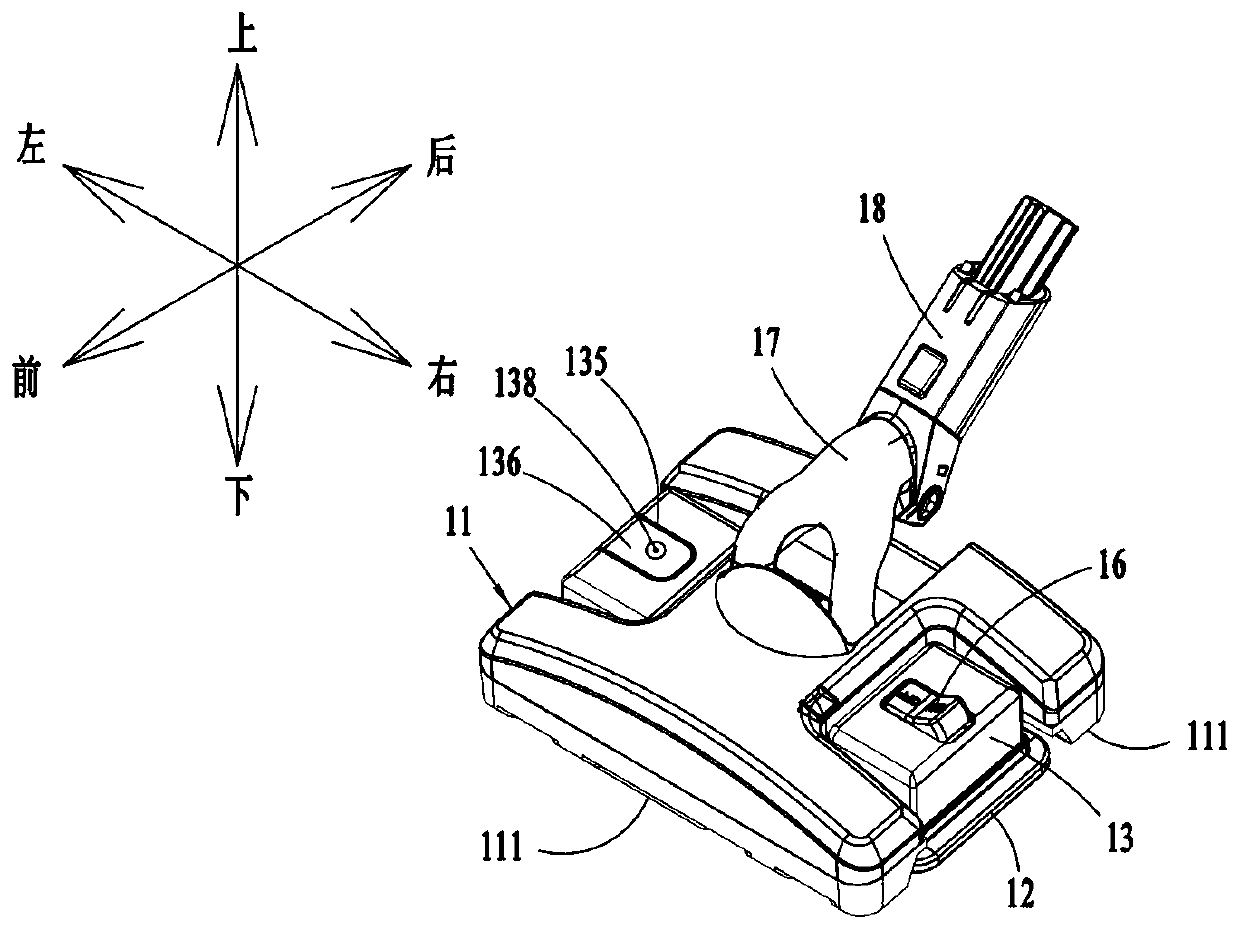 Cleaning head for ground cleaning equipment