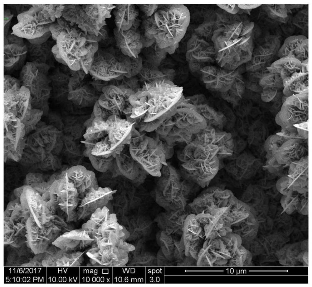 A kind of preparation method of porous flower flake lithium battery cathode material