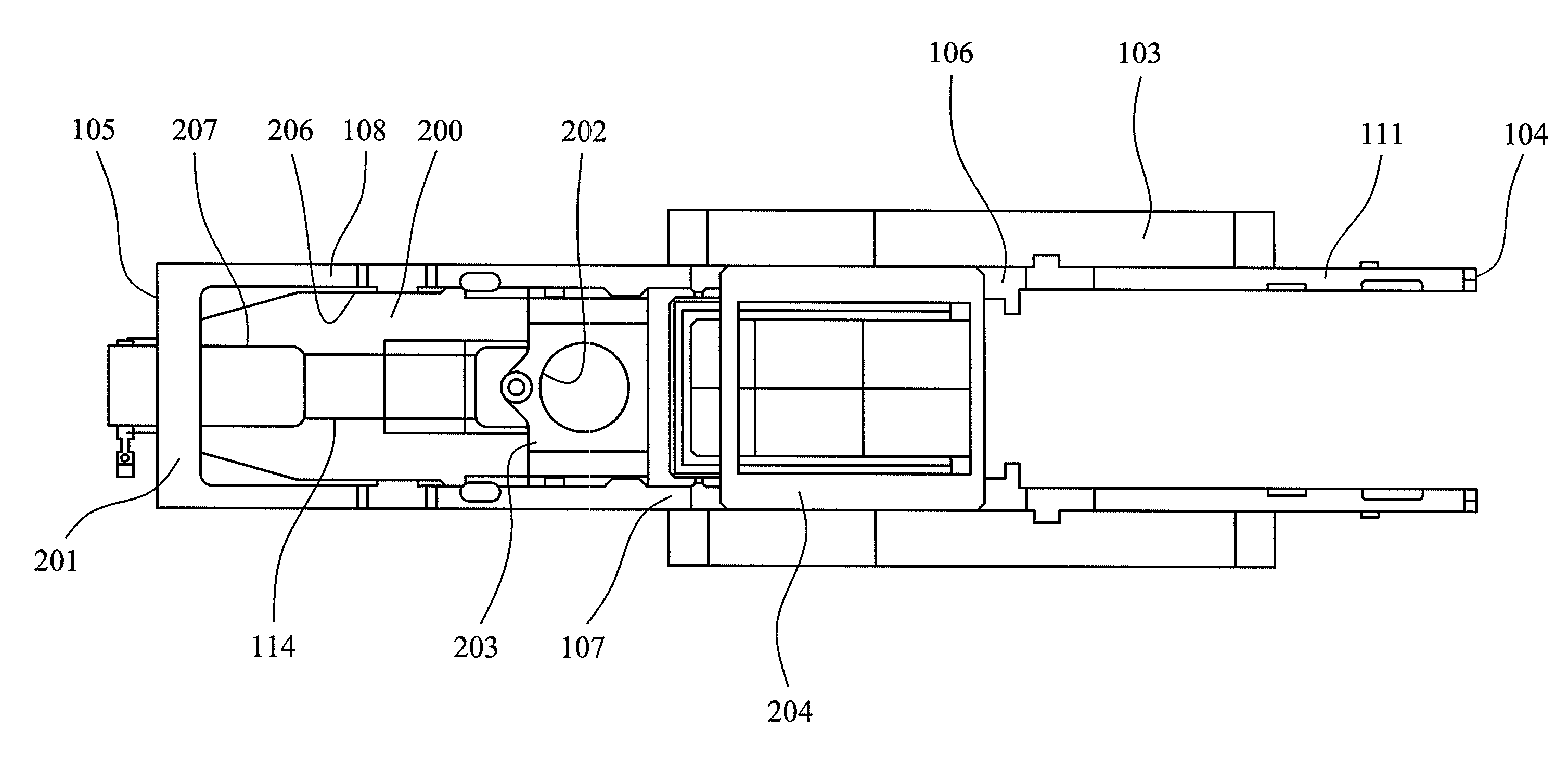 Main frame for mobile bulk processing apparatus