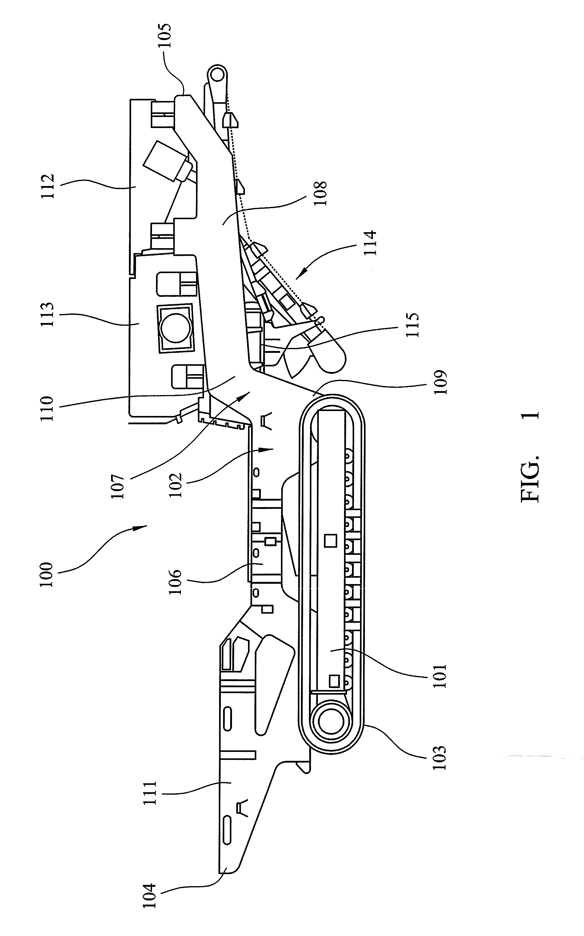 Main frame for mobile bulk processing apparatus