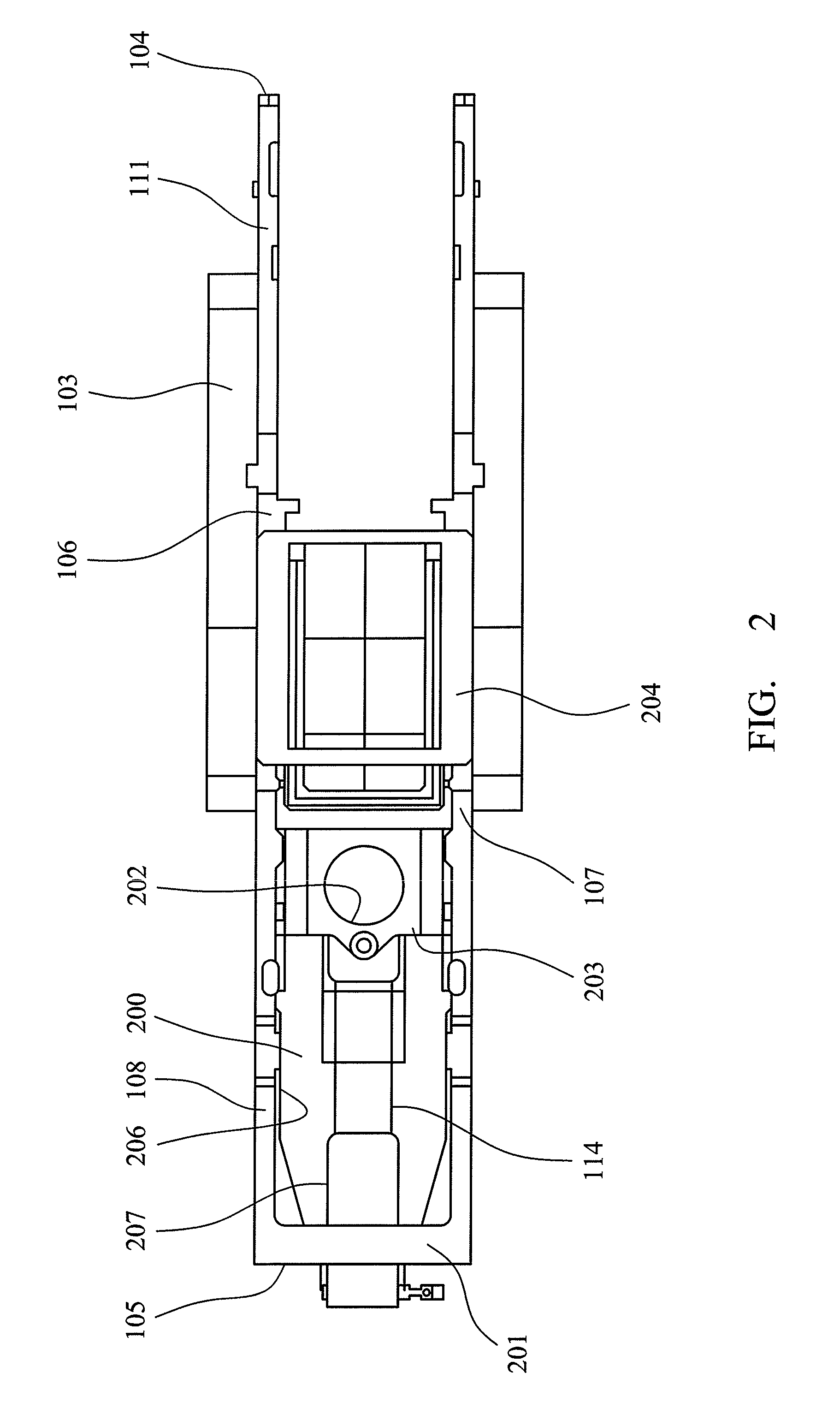 Main frame for mobile bulk processing apparatus