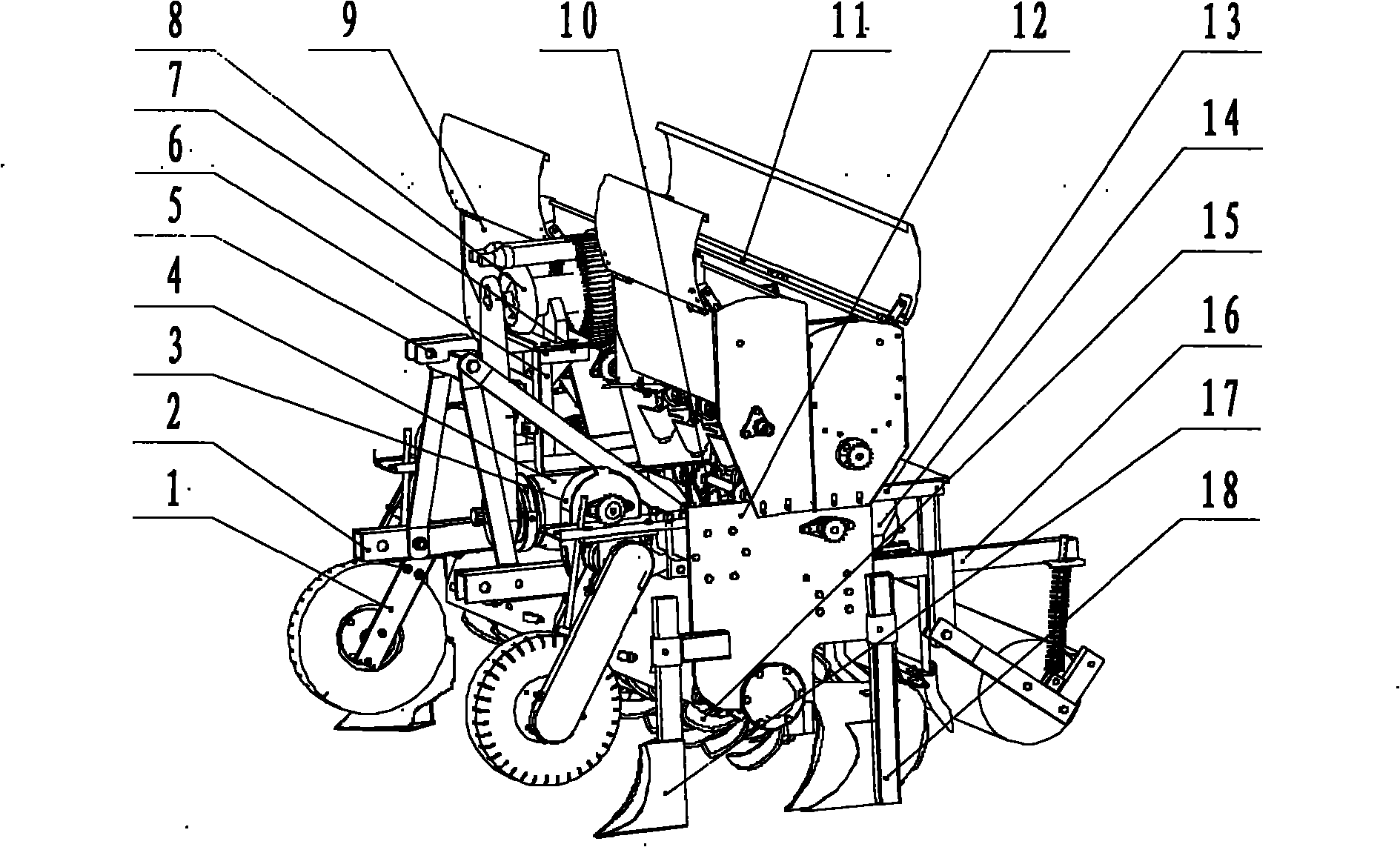 Rape-wheat seeding machine