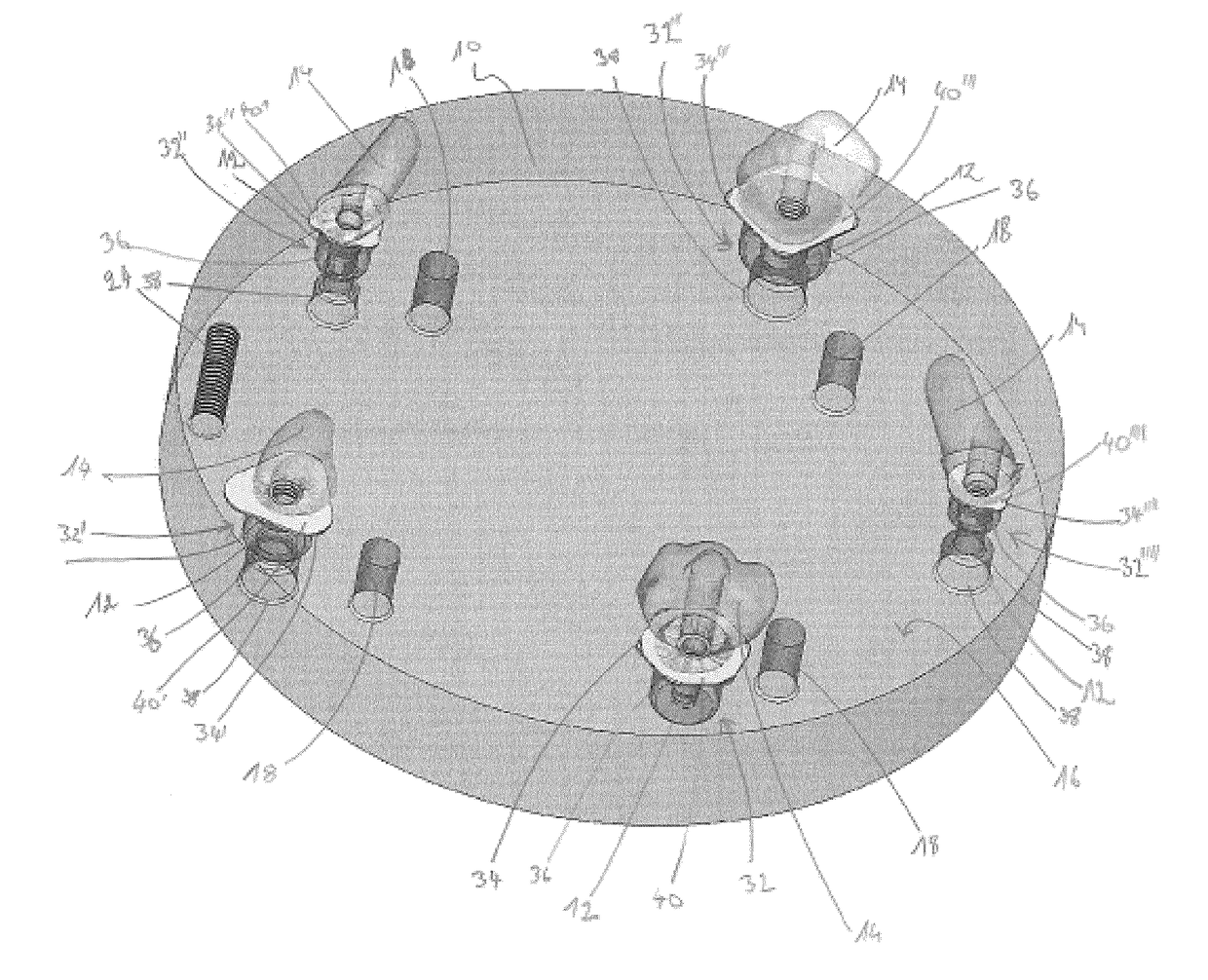 Plate for production of a dental implant and/or artificial prosthesis