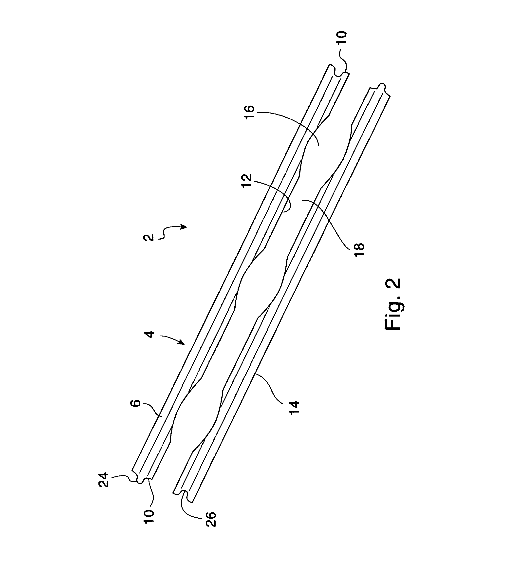 Insulating concrete form system with fire-break ties