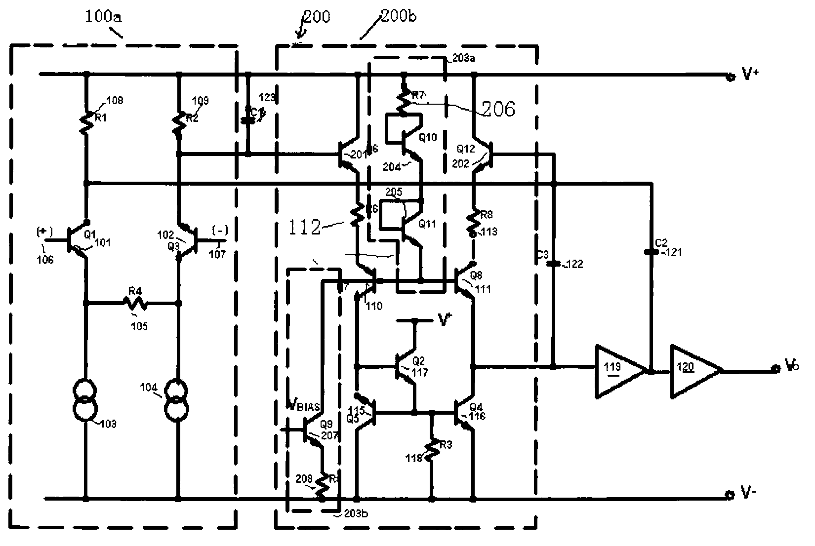 High-gain level switching circuit