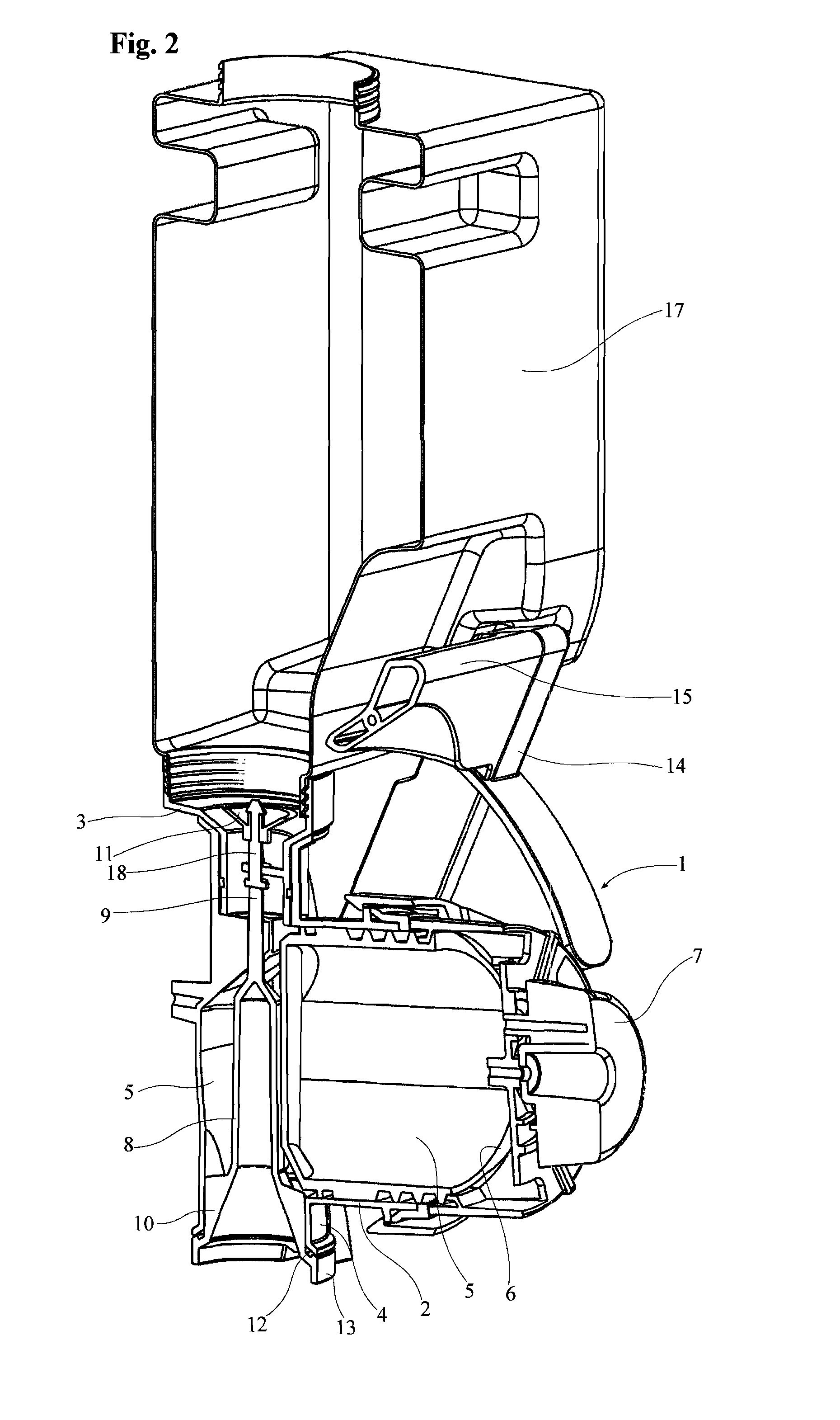 Dosing device for soaking a cleaning cloth with detergent